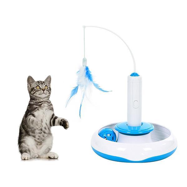 Bascolor Cat Toys Interactive Electric Rotate Feather
