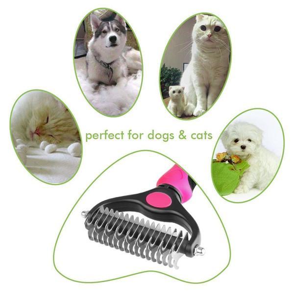 Dematting Comb with 2 Sided Undercoat Rake for Cats & Dogs
