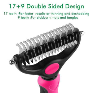 Dematting Comb with 2 Sided Undercoat Rake for Cats & Dogs