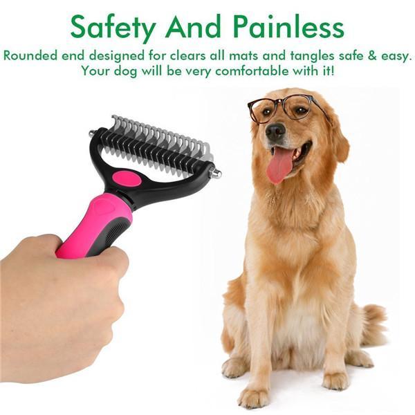 Dematting Comb with 2 Sided Undercoat Rake for Cats & Dogs