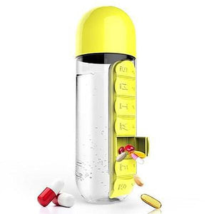2 In 1 Portable Pill Case Water Bottle-Home & Garden-Prime4Choice.com-Yellow-Prime4Choice.com