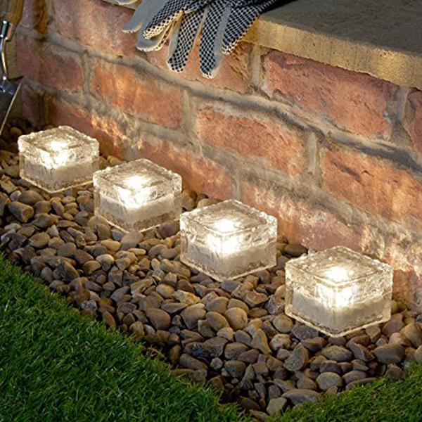 Solar Powered Glass Brick light-Lights-Prime4Choice.com-4pcs 15% Off-Cool White-Prime4Choice.com