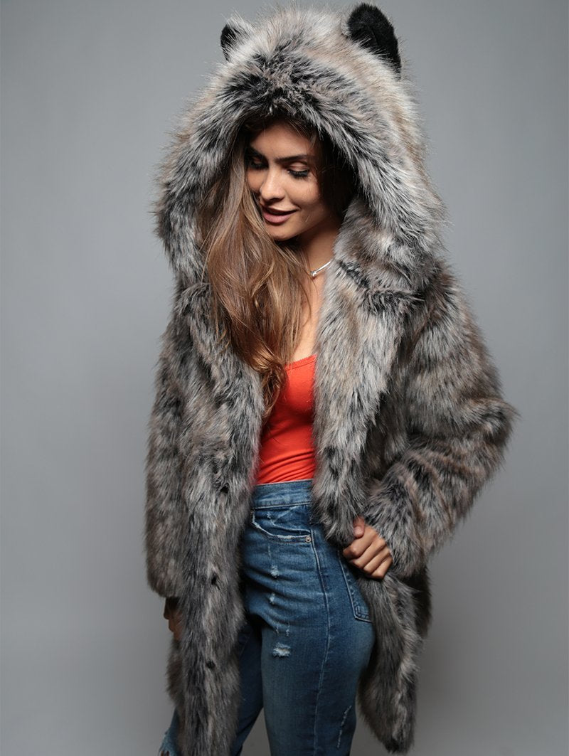 Elegant Cute Wolf Ear Fur Coat