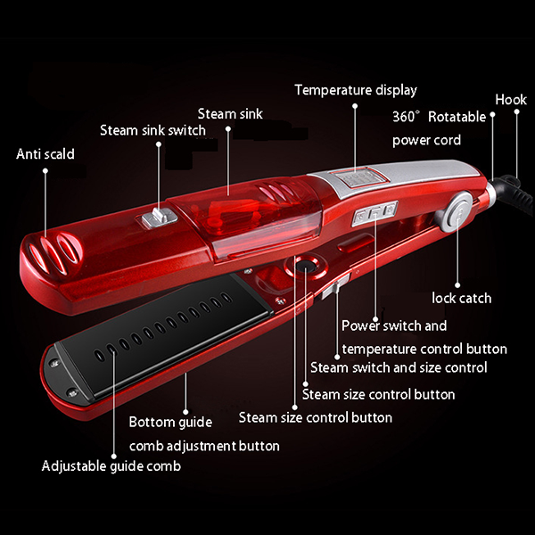 Nano Silver Steam Hair Straightener