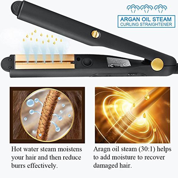 Hair Straightener and Curler with Spray