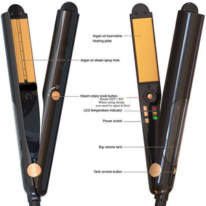 Hair Straightener and Curler with Spray