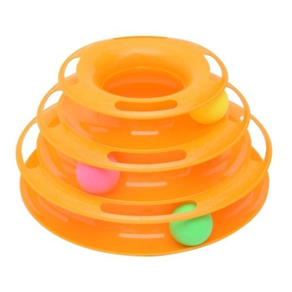 Interactive 3 Layers Tower of Tracks Balls Cat Toy