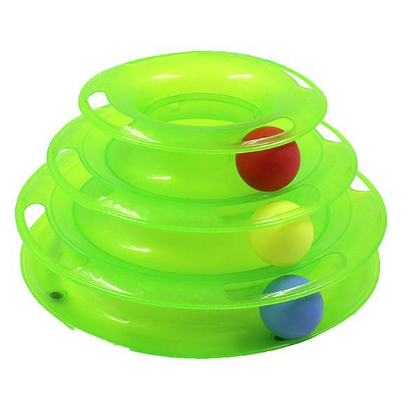 Interactive 3 Layers Tower of Tracks Balls Cat Toy
