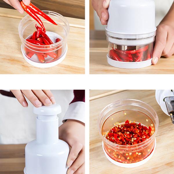 Manual Pressing Ingredient Chopper Onion Garlic Cutter