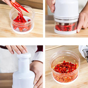 Manual Pressing Ingredient Chopper Onion Garlic Cutter