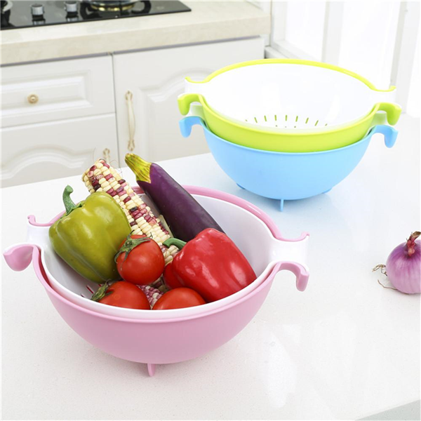Rotating Bowl Drain Fruit Vegetable Basket