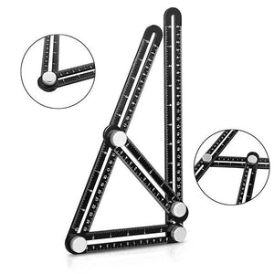 *Multi-Angle Four Folding Ruler-Tools & Gadgets-Prime4Choice.com-Durable plastic-Black-Prime4Choice.com