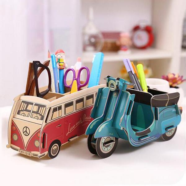 DIY Desktop Organizer Box-Storage & Organization-Prime4Choice.com-Red bus-Prime4Choice.com