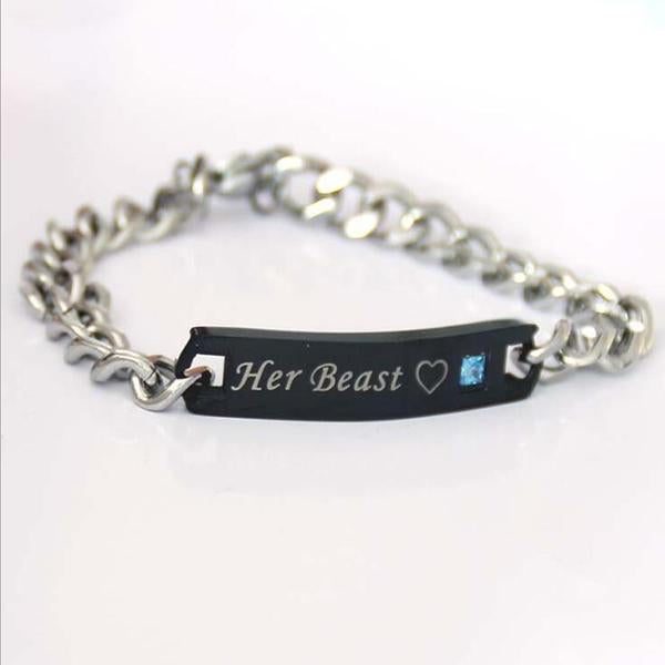 Her King His Queen Bracelets-Beauty-Beautyholic1.com-Black Heart-BeautyHolic1.com