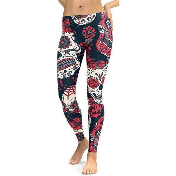 Pink Sugar Skull Leggings-Cloth-Beautyholic1.com-BeautyHolic1.com