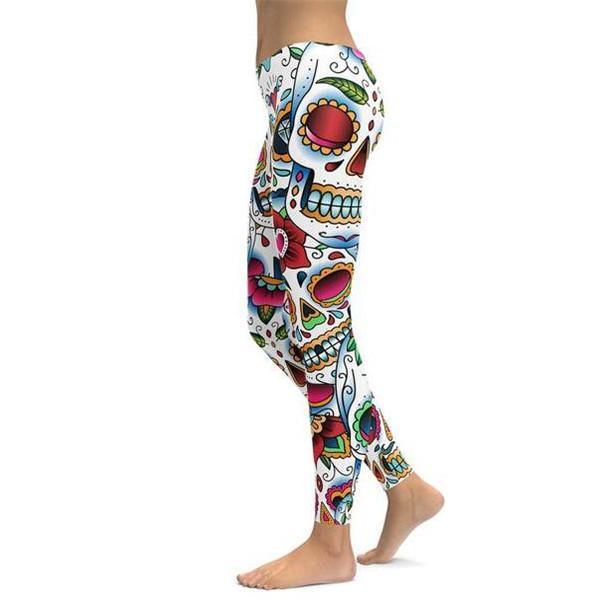 Colorful Dead - Sugar Skull Leggings-Cloth-Beautyholic1.com-BeautyHolic1.com