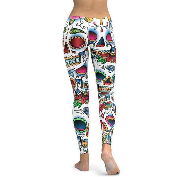 Colorful Dead - Sugar Skull Leggings-Cloth-Beautyholic1.com-BeautyHolic1.com