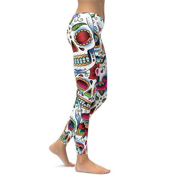 Colorful Dead - Sugar Skull Leggings-Cloth-Beautyholic1.com-BeautyHolic1.com
