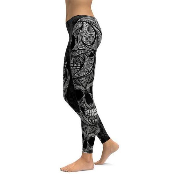 Ornamental Skull Leggings-Cloth-Beautyholic1.com-BeautyHolic1.com