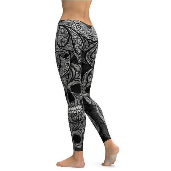 Ornamental Skull Leggings-Cloth-Beautyholic1.com-BeautyHolic1.com