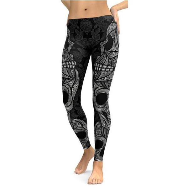 Ornamental Skull Leggings-Cloth-Beautyholic1.com-BeautyHolic1.com