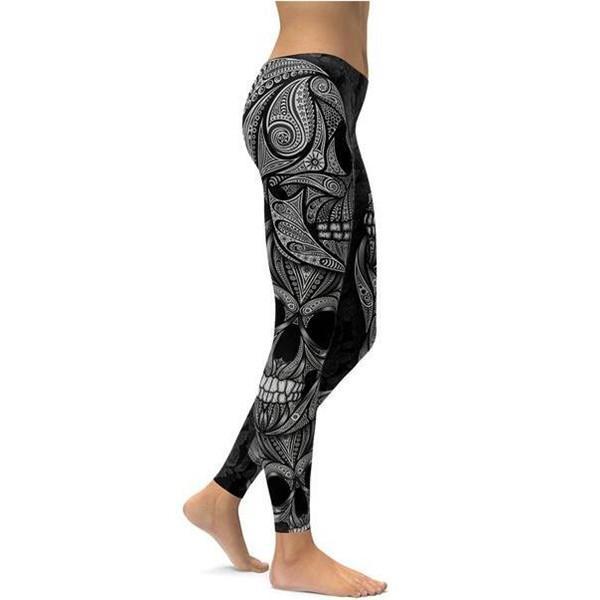 Ornamental Skull Leggings-Cloth-Beautyholic1.com-BeautyHolic1.com