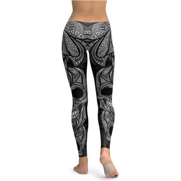 Ornamental Skull Leggings-Cloth-Beautyholic1.com-BeautyHolic1.com