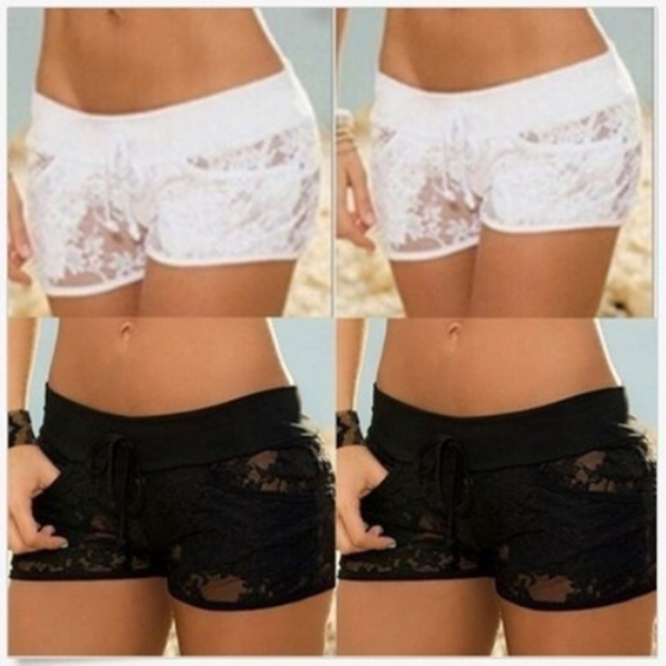 Elastic Waist Lace Shorts-Cloth-Prime4Choice.com-Prime4Choice.com