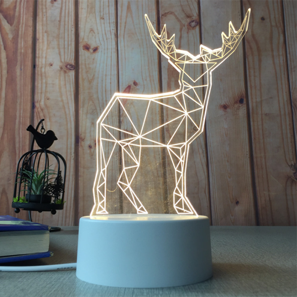 3D Optical Illusion Desk Lamp Unique Night Light for Home Decor-Home & Garden-Prime4Choice.com-US Plug-Stag-Prime4Choice.com