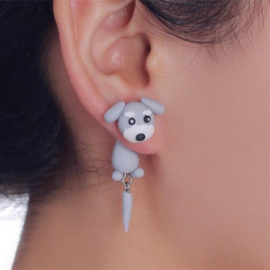 Cartoon Animal Clay Stud Earring-Beauty & Fashion-prime4choice.com-Grey Dog-Prime4Choice.com