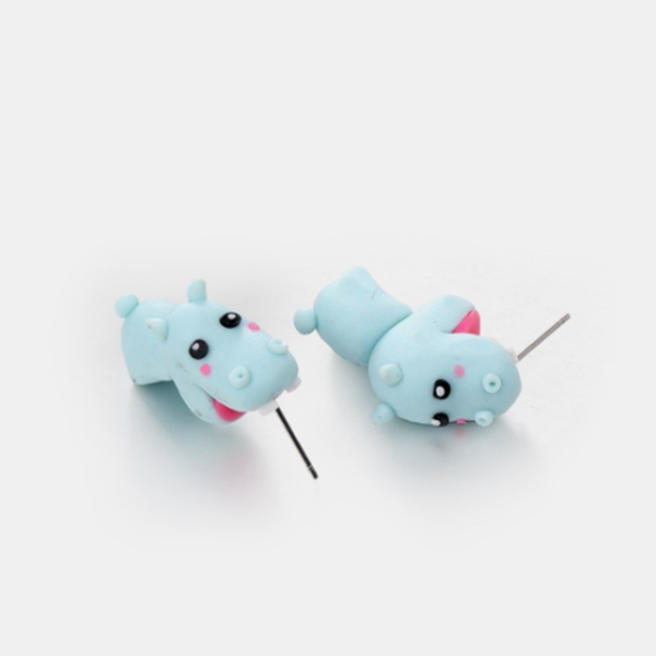 Cartoon Animal Clay Stud Earring-Beauty & Fashion-prime4choice.com-Hippo-Prime4Choice.com