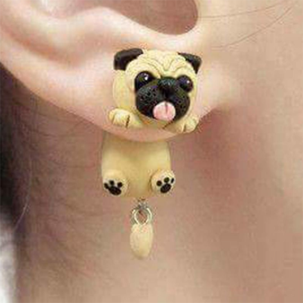 Cartoon Animal Clay Stud Earring-Beauty & Fashion-prime4choice.com-Pug-Prime4Choice.com