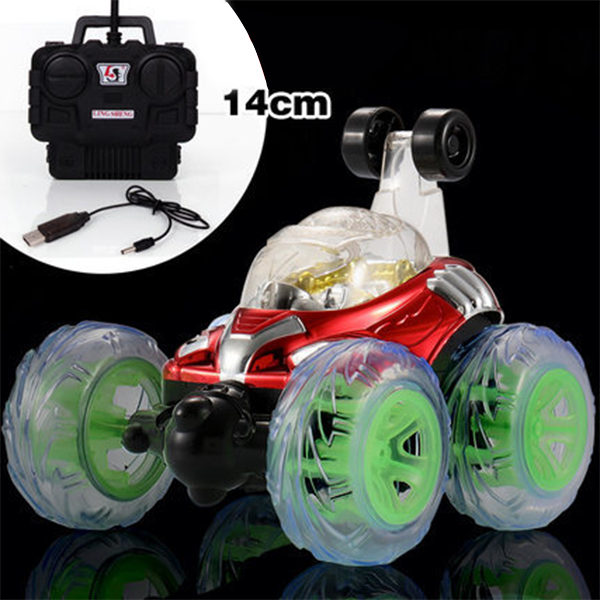 Glowing Stunt RC Car Rotate Remote-Toys-Prime4Choice.com-Red-14CM-Prime4Choice.com