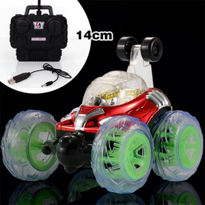 Glowing Stunt RC Car Rotate Remote-Toys-Prime4Choice.com-Red-14CM-Prime4Choice.com
