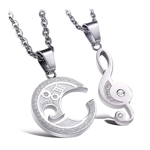 Lovers Puzzle Note Silver Necklace-Beauty & Fashion-Prime4Choice.com-Prime4Choice.com