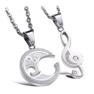 Lovers Puzzle Note Silver Necklace-Beauty & Fashion-Prime4Choice.com-Prime4Choice.com