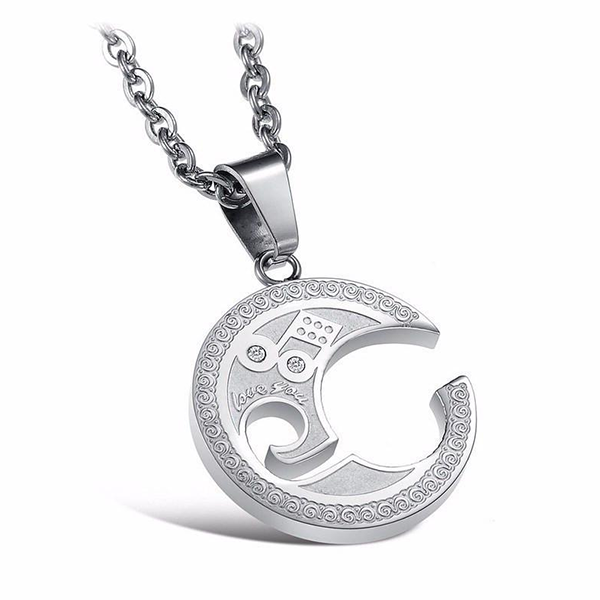 Lovers Puzzle Note Silver Necklace-Beauty & Fashion-Prime4Choice.com-Prime4Choice.com