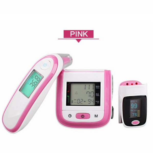 Blood Pressure Monitor Infrared Ear Thermometer Health Pack-Health Care-Prime4Choice.com-Pink-1 Bundle (Oximeter+BP Monitor+Thermometer)-Prime4Choice.com