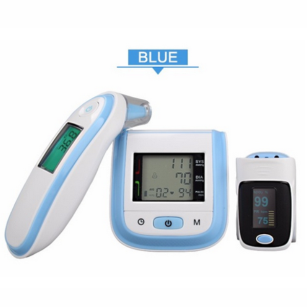Blood Pressure Monitor Infrared Ear Thermometer Health Pack-Health Care-Prime4Choice.com-Blue-1 Bundle (Oximeter+BP Monitor+Thermometer)-Prime4Choice.com
