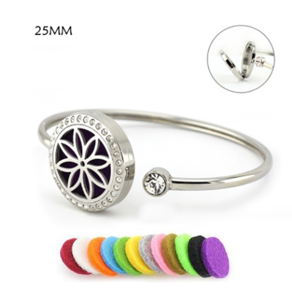 Flower Aromatherapy Bangle Bracelet 25MM-Beauty & Fashion-Prime4Choice.com-Prime4Choice.com