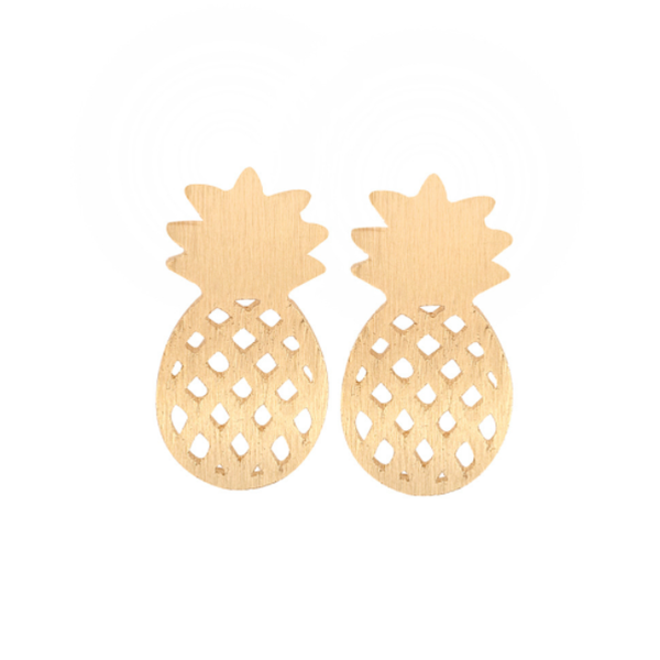 Cute Pineapple Stud Earrings-Earrings-Prime4Choice.com-Gold-Prime4Choice.com