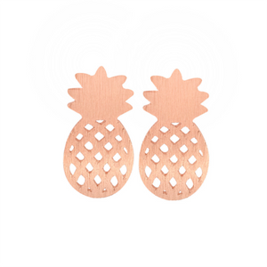 Cute Pineapple Stud Earrings-Earrings-Prime4Choice.com-RoseGold-Prime4Choice.com