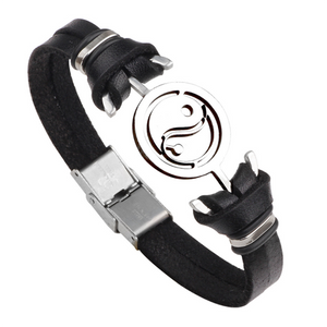 Vintage Stainless Steel Music Leather Bracelet-Beauty & Fashion-Prime4Choice.com-Black-TaiChi-Prime4Choice.com