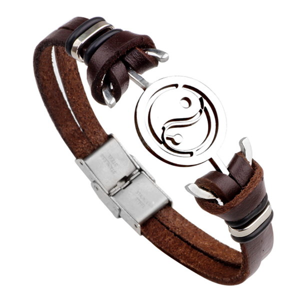 Vintage Stainless Steel Music Leather Bracelet-Beauty & Fashion-Prime4Choice.com-Brown-TaiChi-Prime4Choice.com