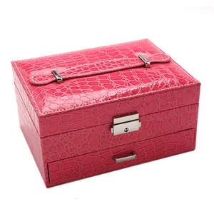 Crocodile Pattern Jewelry Box-Jewelry Box-Prime4Choice.com-RoseRed-Square-Prime4Choice.com