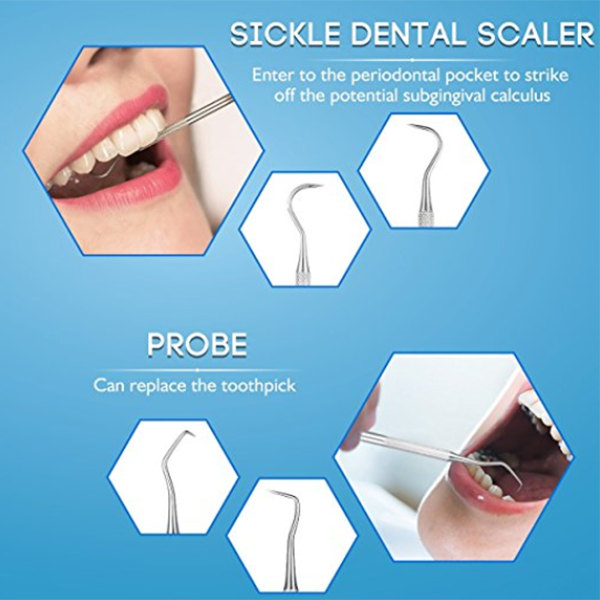 8PCS Floss Stainless Steel Dental Pick Tool Set