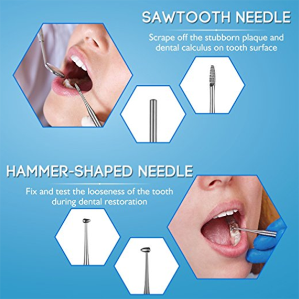 8PCS Floss Stainless Steel Dental Pick Tool Set