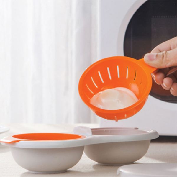 Double Egg Poacher Microwave Steamer