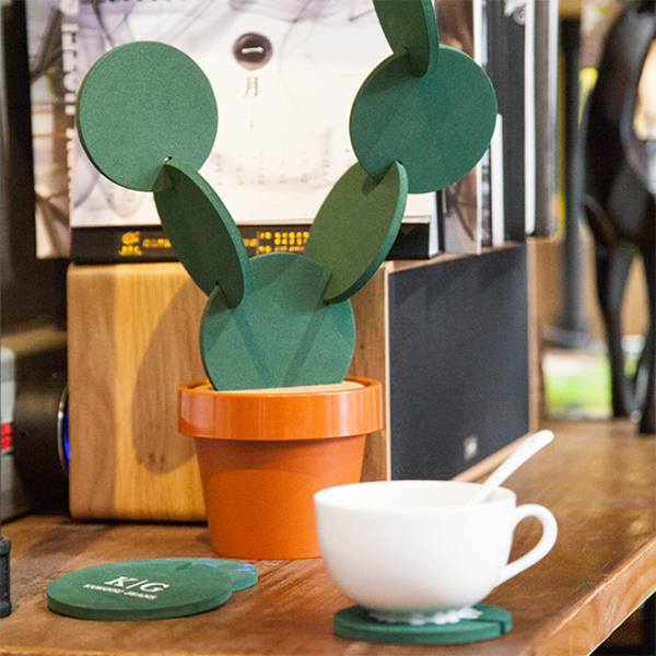 Cactus Coasters Cup Flower Pot Set