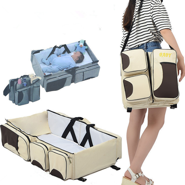 3-in-1 Portable Baby Diaper Bag Travel Bassinet